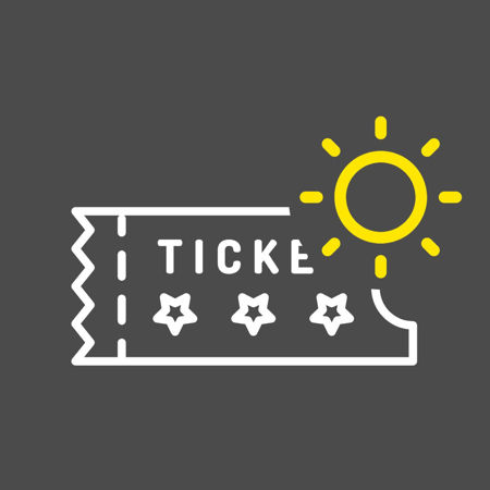 Einfache Darstellung eines Tickets mit einer Sonne