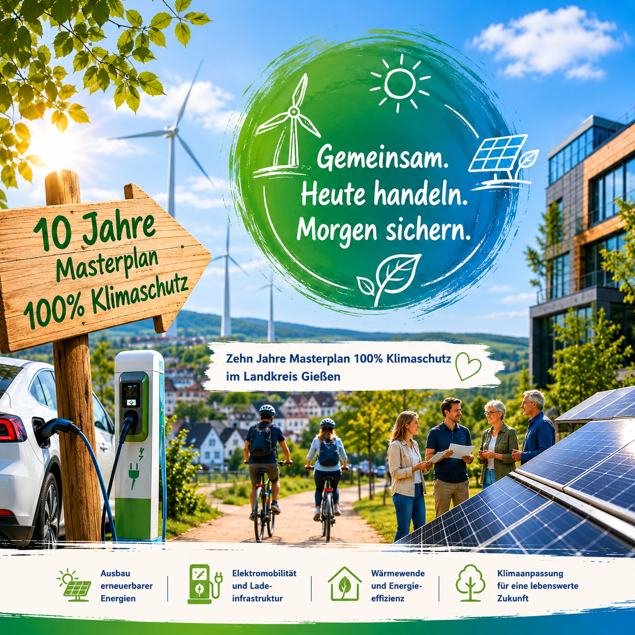 ehn Jahre Masterplan Klimaschutz im Landkreis Gießen: Gemeinsam heute handeln, um morgen eine nachhaltige und lebenswerte Zukunft zu sichern.